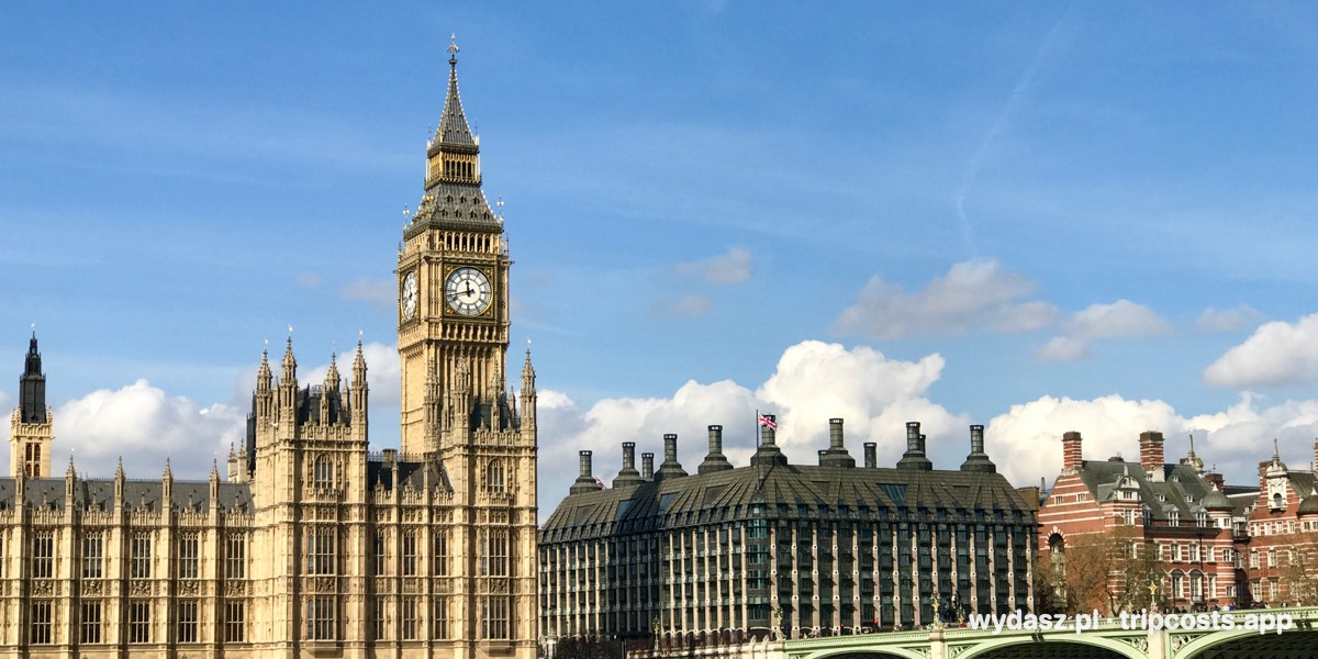 Big Ben i Pałac Westminsterski nad Tamizą w Londynie